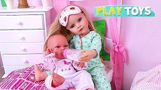 Gotz Doll Feeds and Dresses Baby for Walk in Park! Play Toys