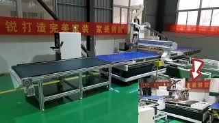 Woodworking atc cnc router machine with auto labeling ,auto wood boards turning function.