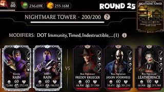 Nightmare Tower Boss Match 200 & 170,190 Fight + Rewards MK Mobile | Team Rain 