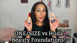 ONE/SIZE Turn Up the Base Foundation vs Huda Beauty Easy Blur Foundation | 8HR Wear Test