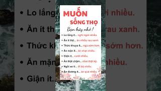 Muốn sống thọ bạn hãy nhớ những điều này nhé! #suckhoevang #chamsocsuckhoe #shorts