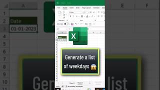 List of weekdays  #excel #vikominstitute #weekdays