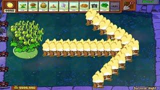 Plants vs Zombies Minigames Zombotany 2 - 1 Threepeater vs Gargantuar