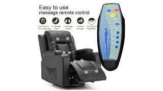 Heated Massage Ergonomic Lounge 360 Degree Swivel Single Sofa Seat