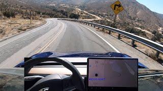 Tesla Autopilot Tackles Mountain Road