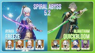 C0 Ayaka Freeze & C0 Alhaitham Quickbloom | NEW Spiral Abyss 5.2 | Genshin Impact