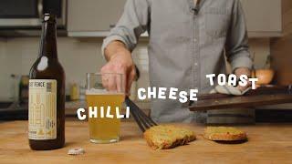 Chilli cheese toast + cold beer  #shorts