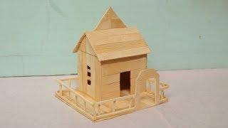 How to Make Modern Popsicle Stick House for Hamster - DIY Hamster House