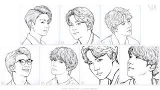 BTS Drawing All 7 Members