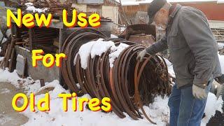 A Creative Use For Old Wagon Tires | Engels Coach Shop