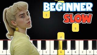 What Was I Made For? - Billie Eilish | Slow Beginner Piano Tutorial | Easy Piano