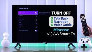 Hisense VIDAA TV: How To Turn Talk Back ON/ OFF Mode! [Voice Guidance]