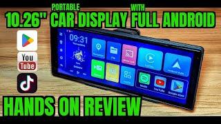 FULL ANDROID 10.26" PORTABLE CAR DISPLAY (D30) HANDS ON REVIEW Wireless Android Auto / Apple CarPlay