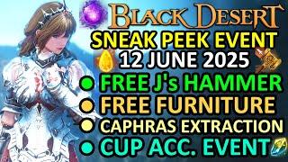 FREE J's Hammer, FURNITURE, CAPHRAS EXTRACT, CUP ACCESSORY BDO Sneak Peek Event 12 June 2025 Update