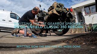 Refitting the 16t Gearbox Sprocket on the Royal Enfield Classic 350 Reborn