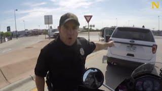 Cop wants to give biker ticket for honking  ‍️