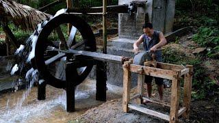 Connect the water wheel to the grinding wheel to sharpen the tool - Ep.149