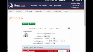 Withdrawing money from binary.com. +$50,000 For April 2017