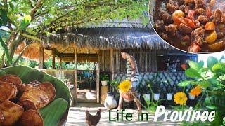 Harvesting sweet potato and cook calderetang native na manok | Life in the countryside