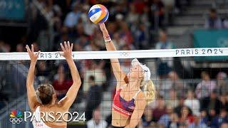 U.S. comfortably beats Canada in women's beach volleyball opener | Paris Olympics | NBC Sports