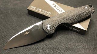 Twosun TS-129 Carbon Fiber Titanium in Bohler M390 / unboxing / quick review / comparison