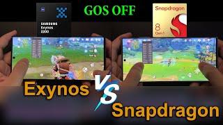 GOS OFF! Galaxy S22 Ultra Exynos 2200 vs Snapdragon 8 Gen1 Genshin Impact Comparison Test