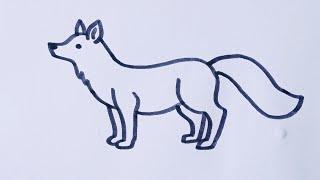 How to draw a Fox/easy step by step/simple Fox outline drawing