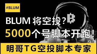 BLUM 10月底发空投，又有十几万收入等着进账？现在多号跑还来得及吗？用明哥脚本冲刺尾盘赚大钱！你不知道的TG空投逻辑，一定要看完！#blum  #blumairdrop #空投 #空投教程