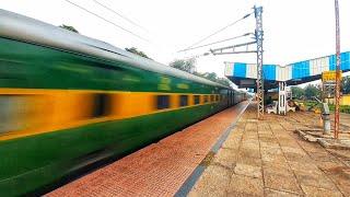 Puri Shalimar Garib Rath Express at its full speed crossing Radhamohanpur