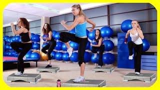 Sexy Girl Step Aerobic Workout Hard