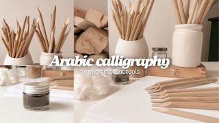 Arabic Calligraphy for beginners | testing different pens, how to use bamboo Qalam