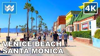 [4K] Venice Beach to Santa Monica Pier Walk in Los Angeles, California - Walking Tour & Travel Guide