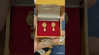 Daily wear gold earrings designs. Small 2 grams gold earrings #goldearrings #goldstuds