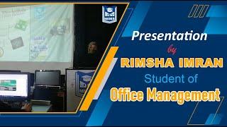 Powerpoint Presentation by Student Rimsha Imran| Student of Office Automation | #mimsmbdin #students