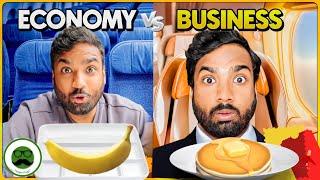 Economy Vs Premium Economy vs Business Class Food in Flight | Veggie Paaji Cheap vs Expensive