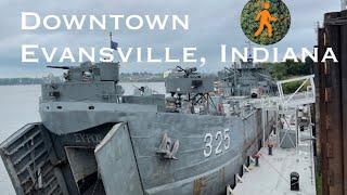 Downtown Evansville, Indiana - Virtual Walk 4K - Slow TV