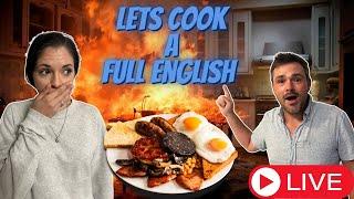 AMERICANS ATTEMPT TO COOK A FULL ENGLISH BREAKFAST LIVE