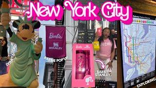 COME WITH ME TO NEW YORK CITY VLOG: barbie stanley pop up, disney store, mini haul | miss mariah