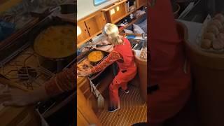 I struggle cooking on land nevermind at sea  #sailing #cooking #boat