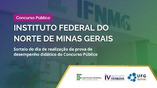 Sorteio do dia de realização da prova de desempenho didático - Concurso Professor IFNMG