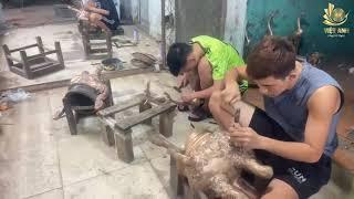 Quy Trình Chỉnh Sửa Hoàn Thiện Đồ Thờ Đồng Đỏ Đại Bái | Đồ Đồng Việt Anh | 0988085667