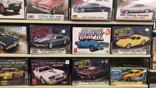 Model aisle Hobby Lobby with Scooby-doo Chevy 57’s and Spitfire Mk 11