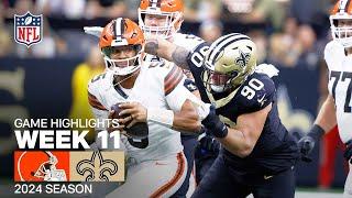 Cleveland Browns vs. New Orleans Saints | 2024 Week 11 Game Highlights