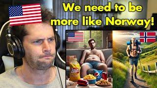 Why Norwegians are MUCH Healthier Than Americans | American Reacts