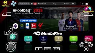 eFootball 2025 PPSSPP English Version Peter Drury Commentary New Update Kits 2025 Last Transfers