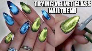 TRYING VIRAL VELVET GLASS NAILS TREND on myself!!