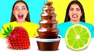 Chocolate Fountain Fondue Challenge | Funny Kitchen Hacks by BaRaDa Challenge