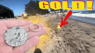 I Found GOLD and Something OLD Metal Detecting the BEACH!!