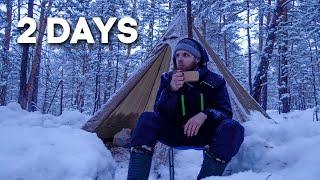 Winter Camping in Deep Snow - Early Morning Snowfall | ASMR