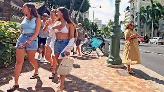 HAWAII PEOPLE  A Walk on Kalakaua Avenue in WAIKIKI  #vacation #travel #walkingtour